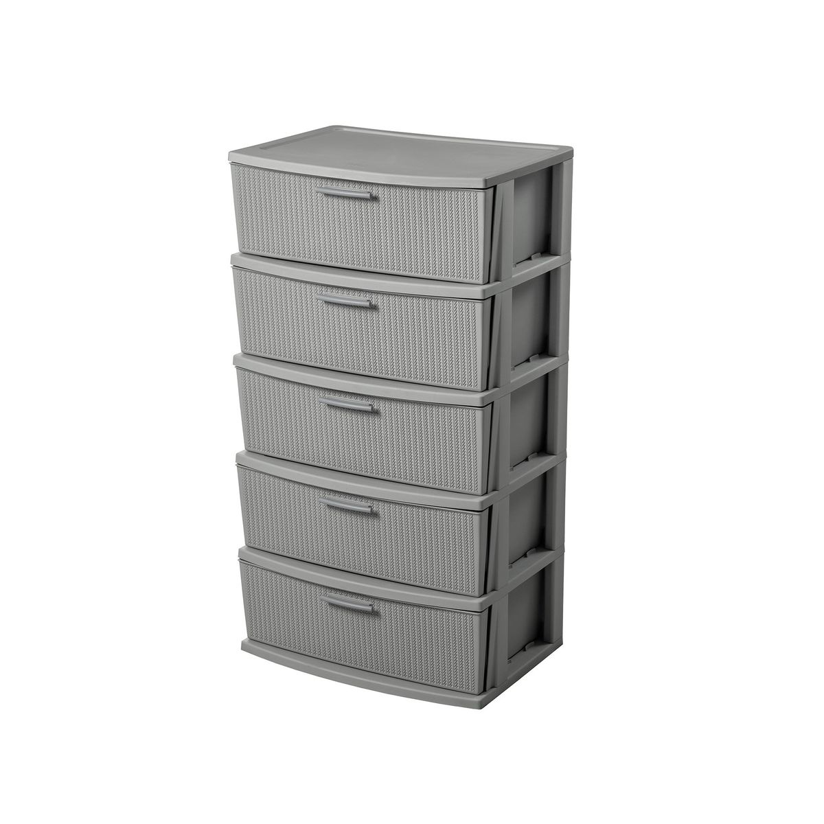 QRUBBER - Cómoda Cajonera Crochet 5 Niveles Gris MQ - QRubber