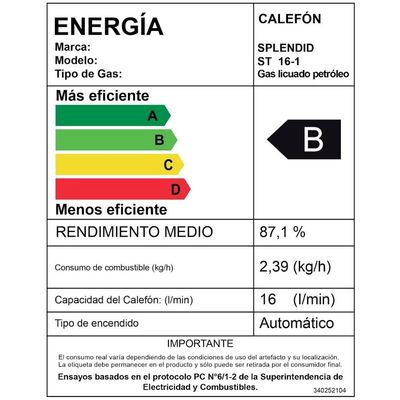 Imagen 2 del producto CALEFON GAS LICUADO 16L IONIZADO
