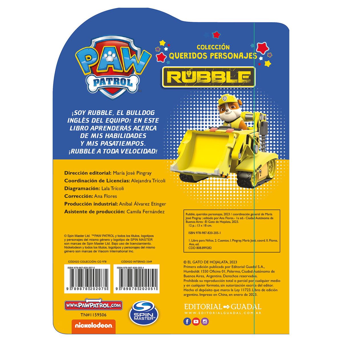 EDITORIAL GUADAL - Libro Rubble - Qp Paw Patrol