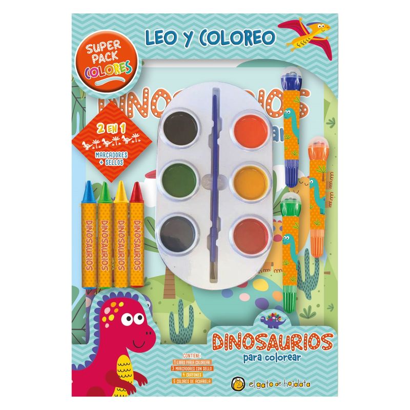 EDITORIAL GUADAL - Libro Leo Y Coloreo Superpack - Dinosaurios Editorial Guadal