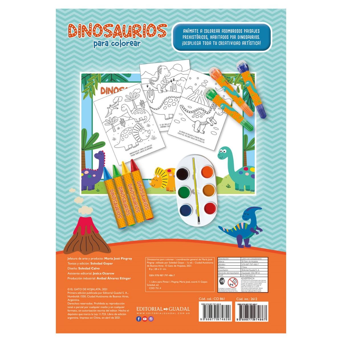 EDITORIAL GUADAL - Libro Leo Y Coloreo Superpack - Dinosaurios Editorial Guadal