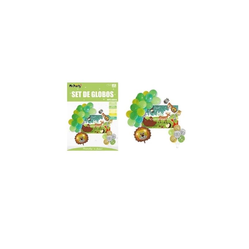 GENERICO - Set De Globos Látex De Animales Con Fondo 37pcs