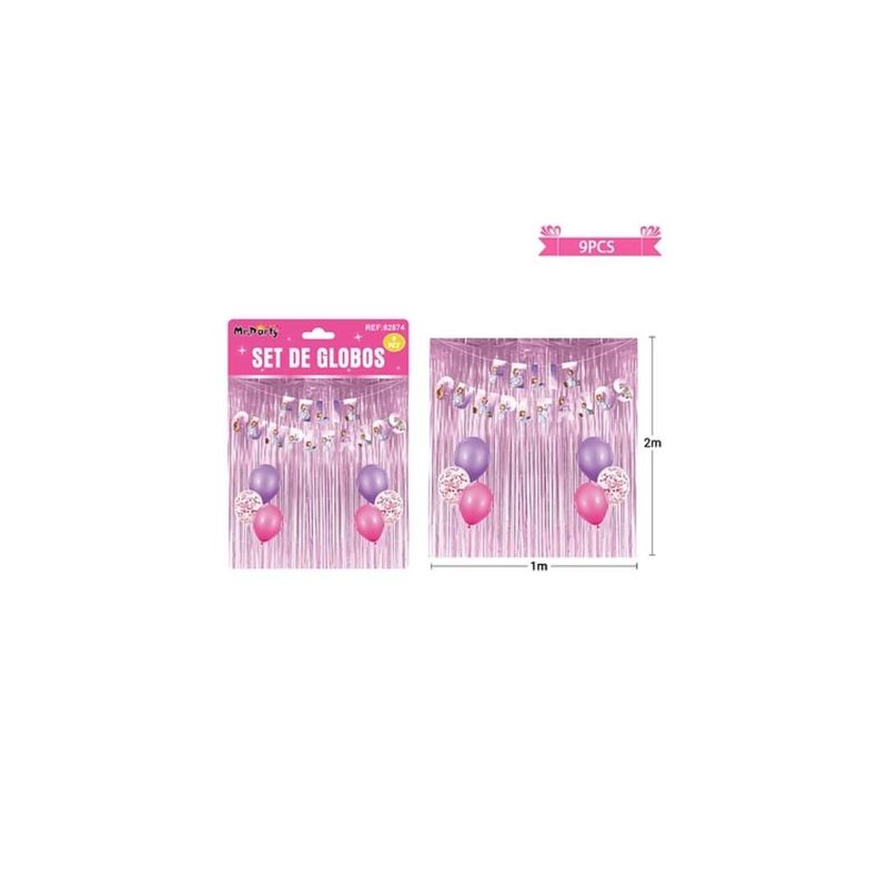 GENERICO - Set De Globos Con Cortina y Guirnalda De Sirena 9pcs