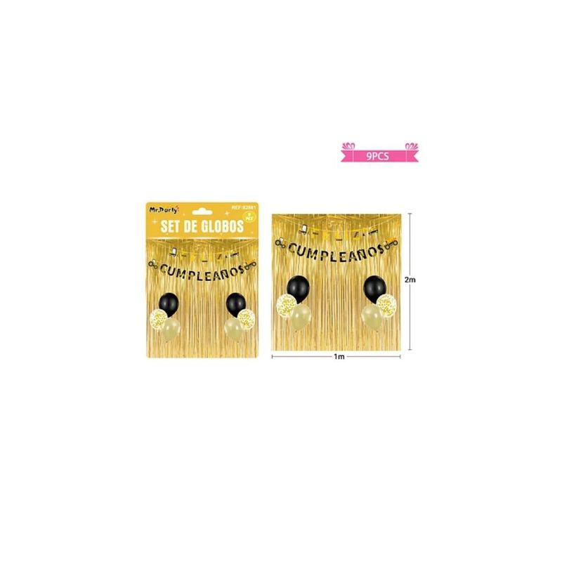 GENERICO - Set De Globos Con Cortina Guirnalda De Excavadora 9pcs