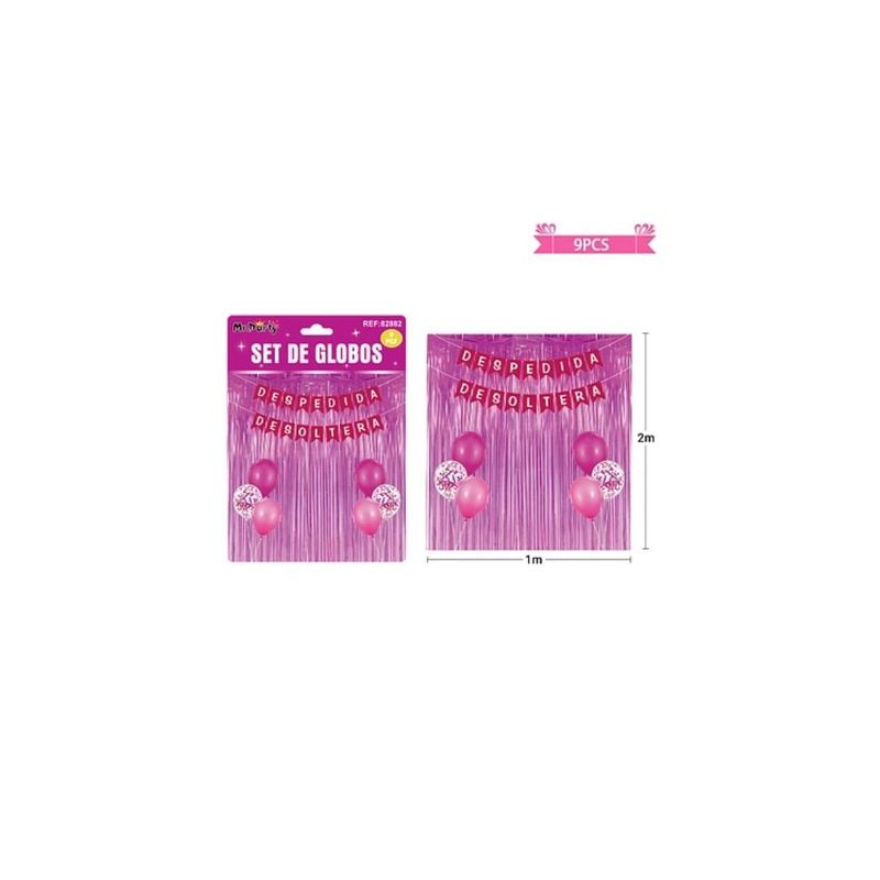 GENERICO - Set De Globos Cortina Guirnalda Despedida De Soltera 9pcs