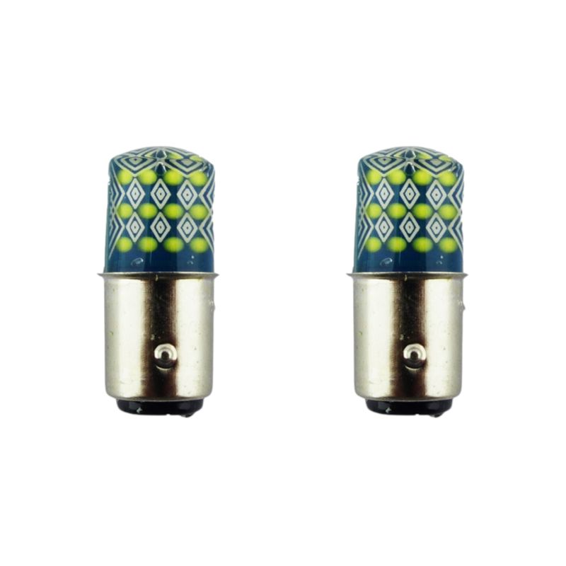 DEZZER - 2x Ampolleta 24 LED Ultra Strobo 12 Volt Blanco Doble Contac