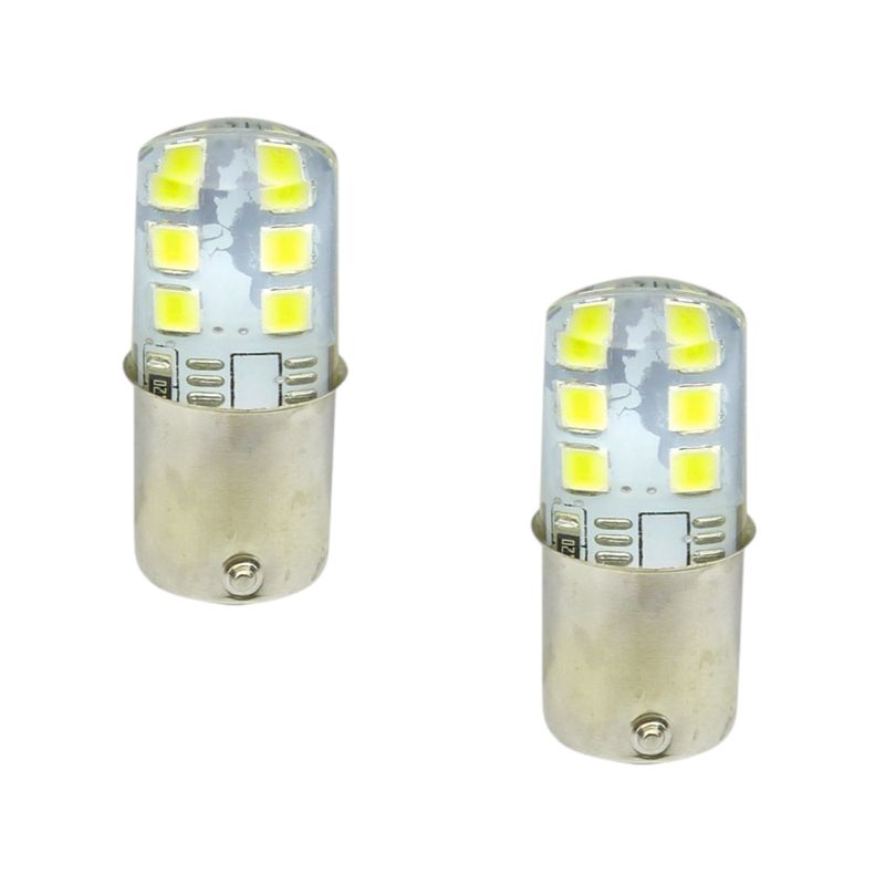 DEZZER - 2x Ampolletas De 12 LED Y 1 Contacto 24Volt Luz Blanca Fija