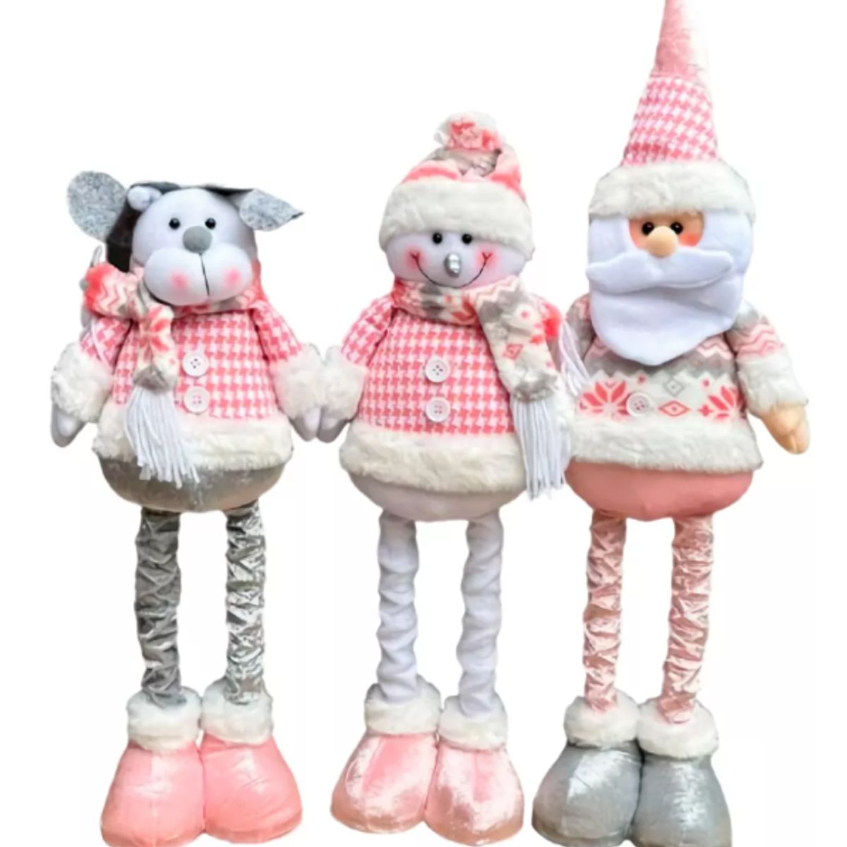 GENERICO - 3 Monos Patas Larga Pascuero Reno Mono Nieve Muñecos Navidad