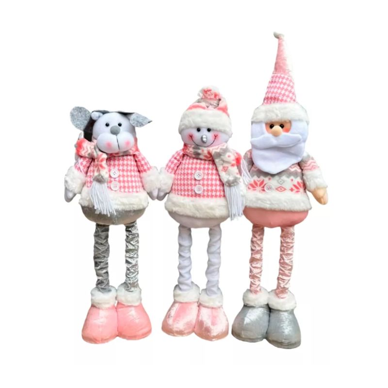 GENERICO - 3 Monos Patas Larga Pascuero Reno Mono Nieve Muñecos Navidad