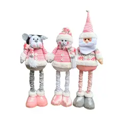 GENERICO - 3 Monos Patas Larga Pascuero Reno Mono Nieve Muñecos Navidad