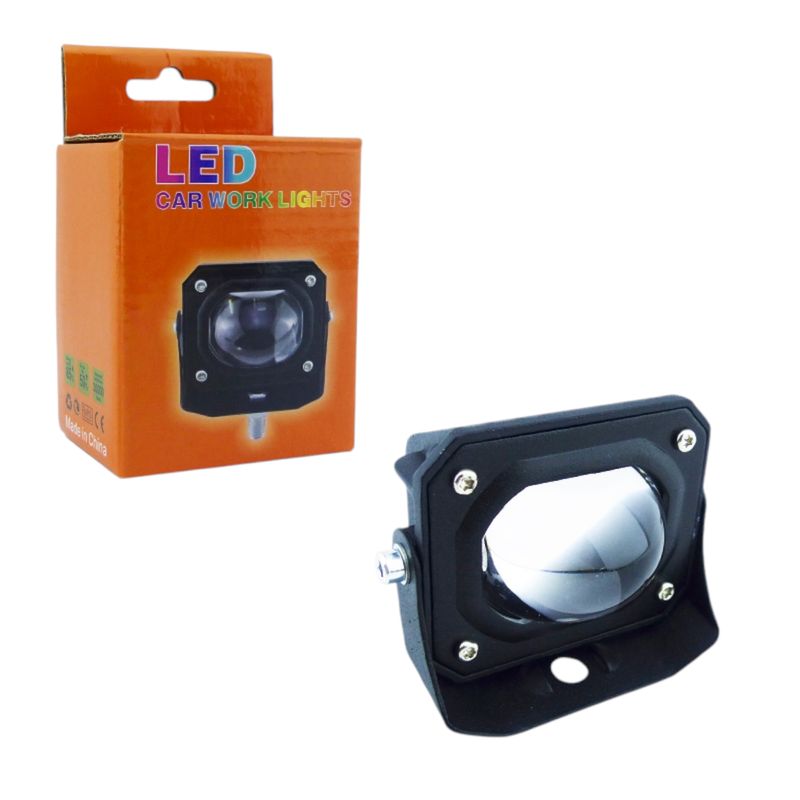 GENERICO - Neblinero LED COB Duo Color Cuadrado De 12 A 24 Volt