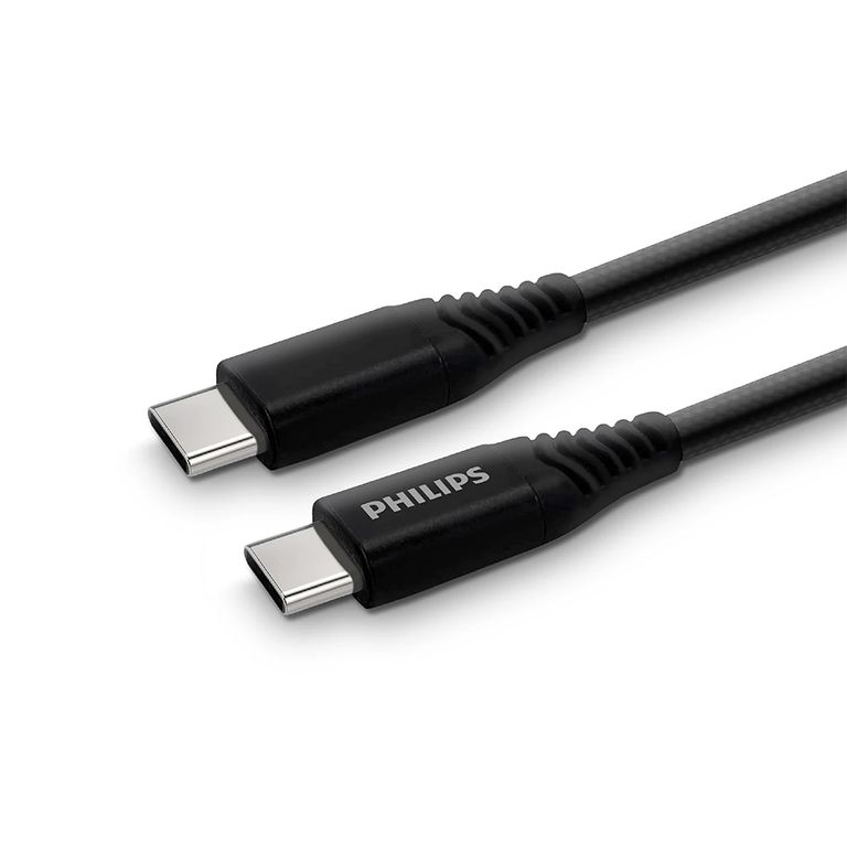 Cable Trenzado USB-C a USB-C Philips DLC5206C Negro
