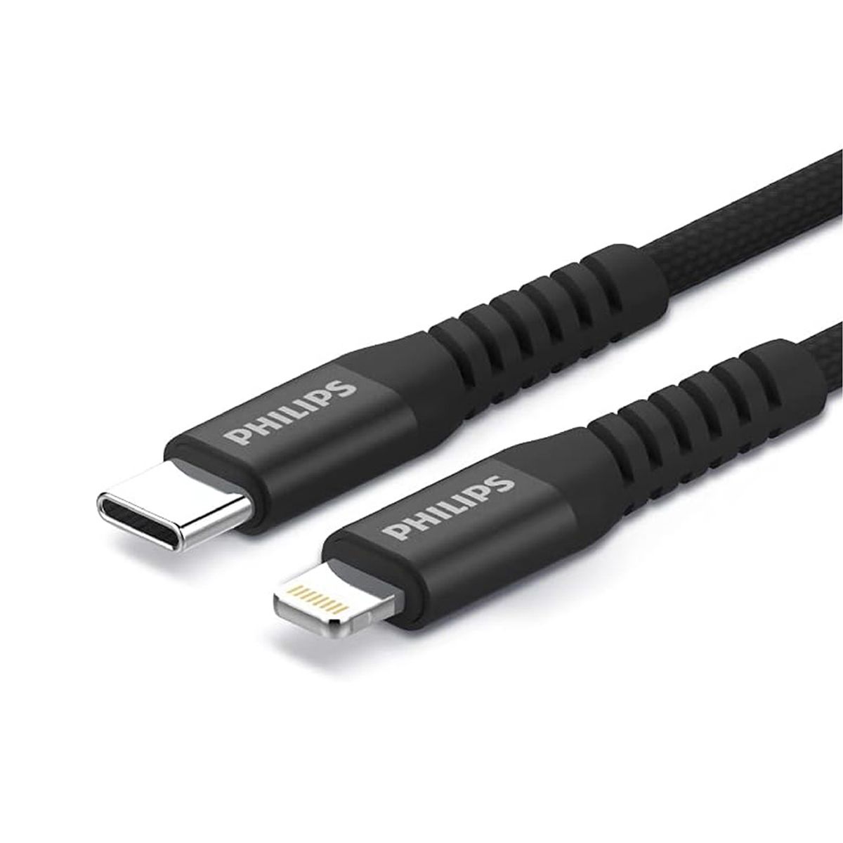 PHILIPS - Cable Trenzado USB-C a Lightning Philips DLC5206L Negro