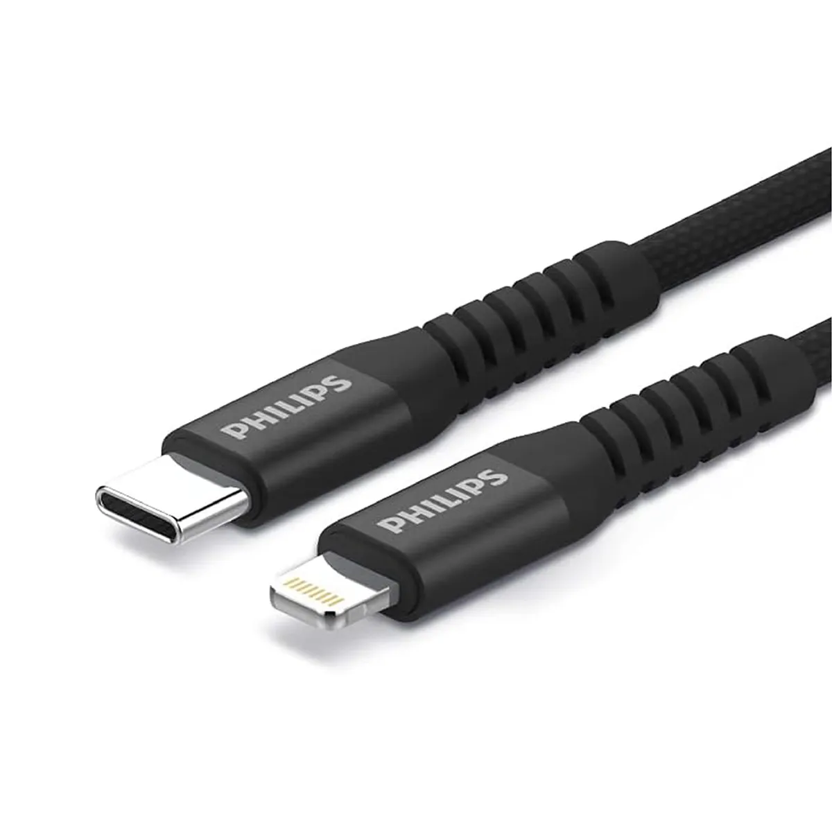 PHILIPS - Cable Trenzado USB-C a Lightning Philips DLC5206L Negro