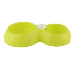 GENERICO - Cuenco Doble Para Perros Y Gatos Verde Plastico