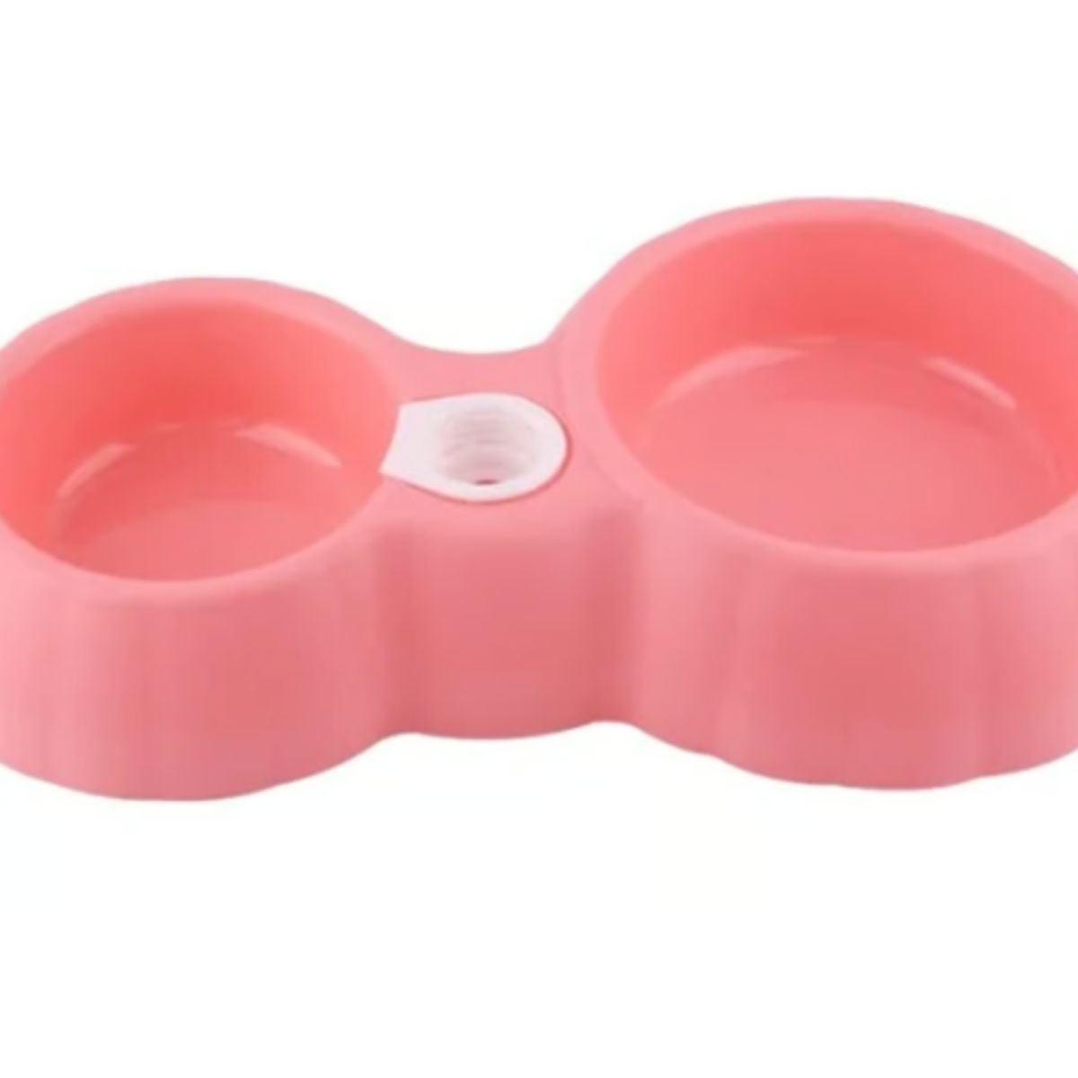 GENERICO - Cuenco Doble Para Perros Y Gatos Rosa Plastico