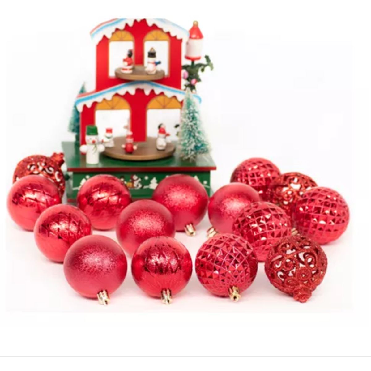 GENERICO - Pack 16 Esferas Navideña Bambalinas Adornos Arbolito Navidad