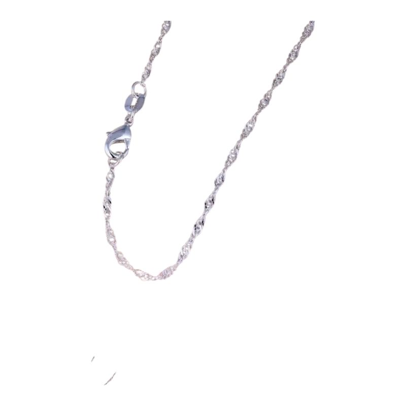 GENERICO - Collar cadena fina  plateada  60 cm