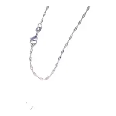 GENERICO - Collar cadena fina plateada 60 cm