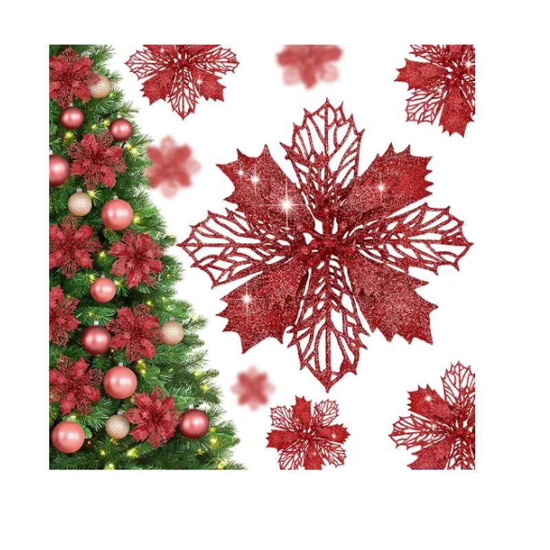 GENERICO - Flores Navideñas Artificiales Decoracion Arbol Navidad 20pcs