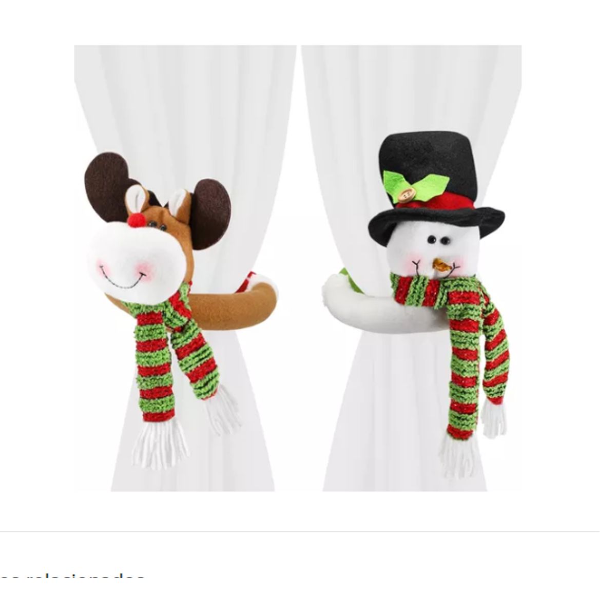 GENERICO - Hebilla De Cortina Decoración Navideña Muñecos De Nieve 2pzs