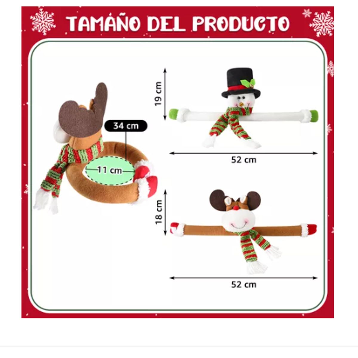 GENERICO - Hebilla De Cortina Decoración Navideña Muñecos De Nieve 2pzs