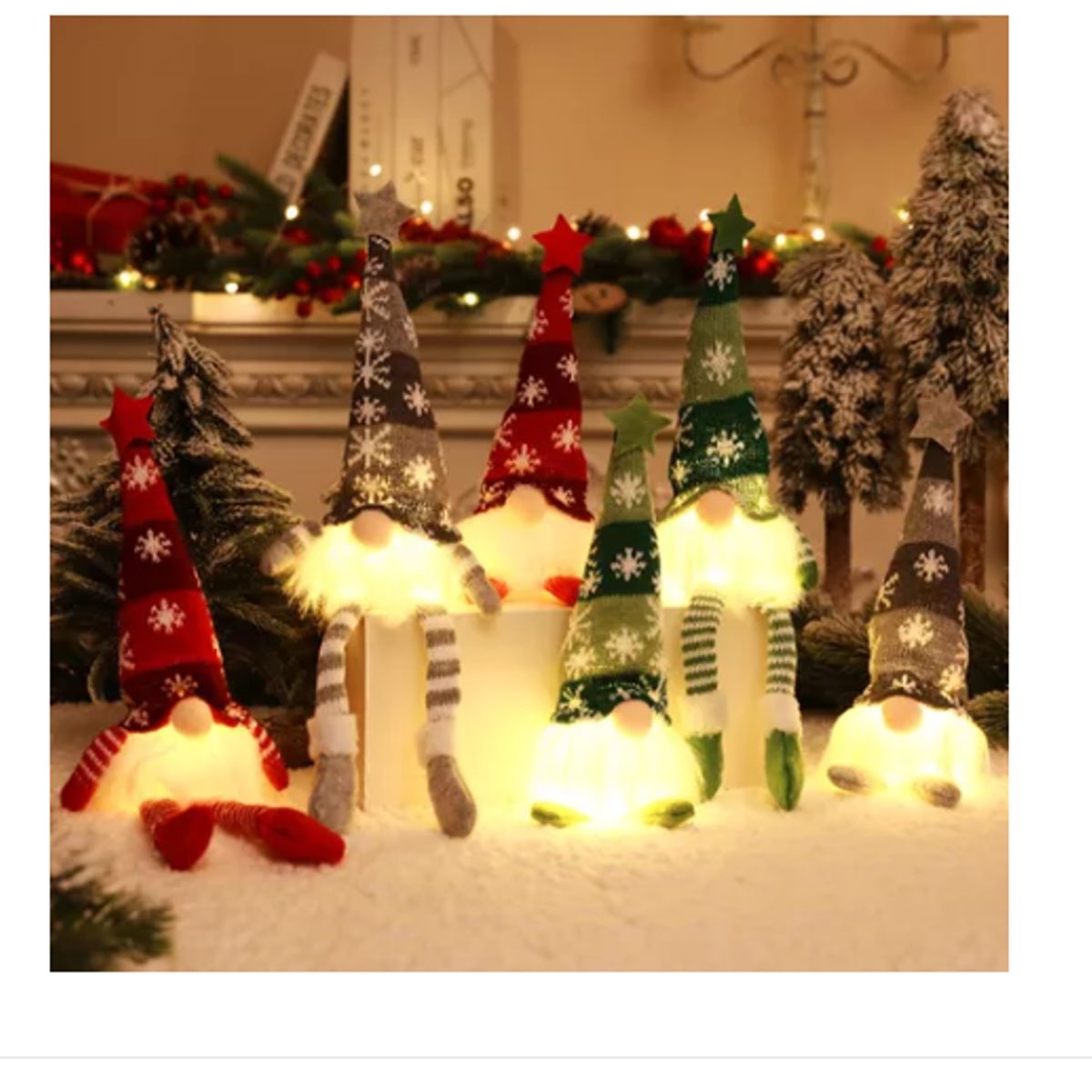 GENERICO - Gnomo Navideña Decorativa De Muñeca Con Luz Led Adornos 6pcs