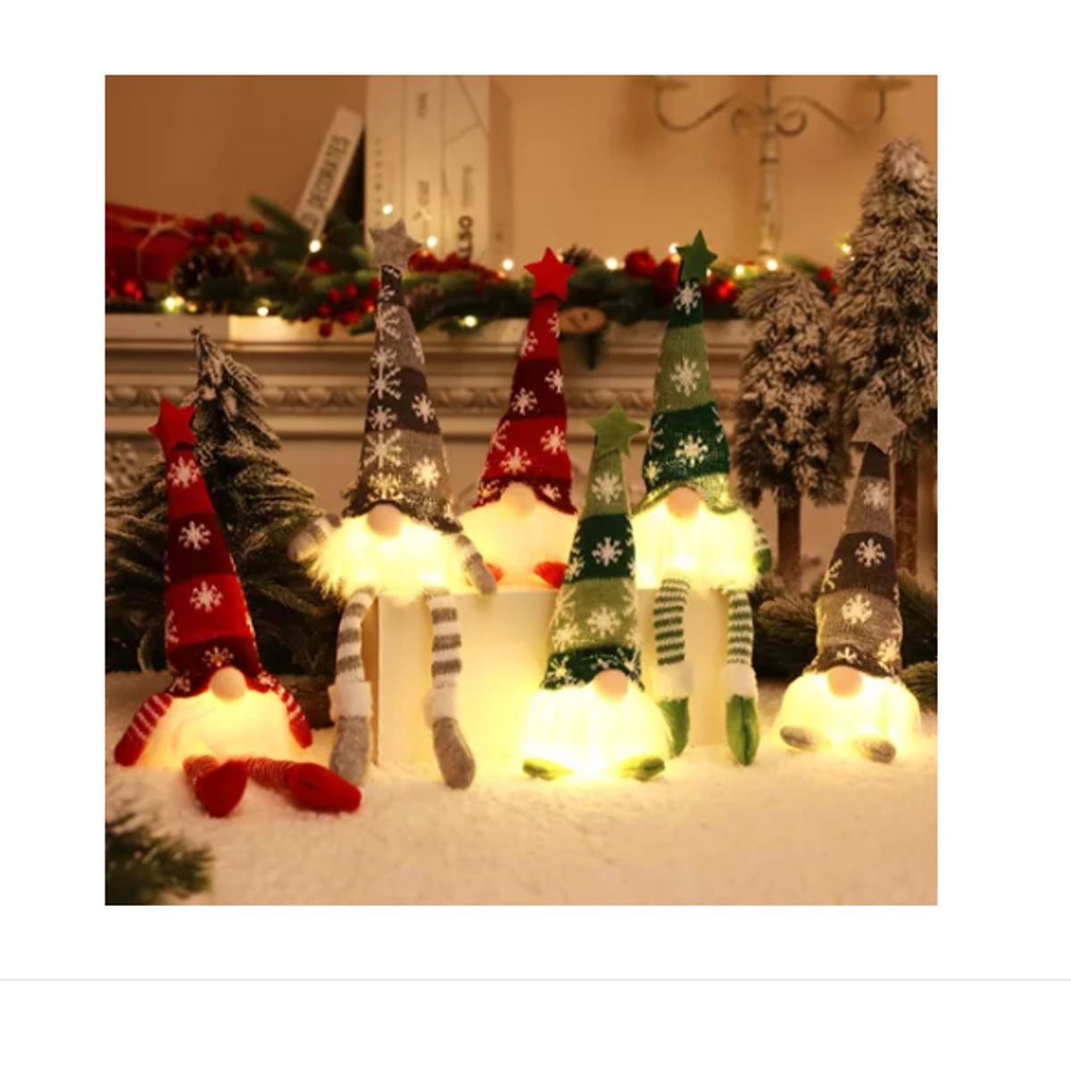 GENERICO - Gnomo Navideña Decorativa De Muñeca Con Luz Led Adornos 6pcs