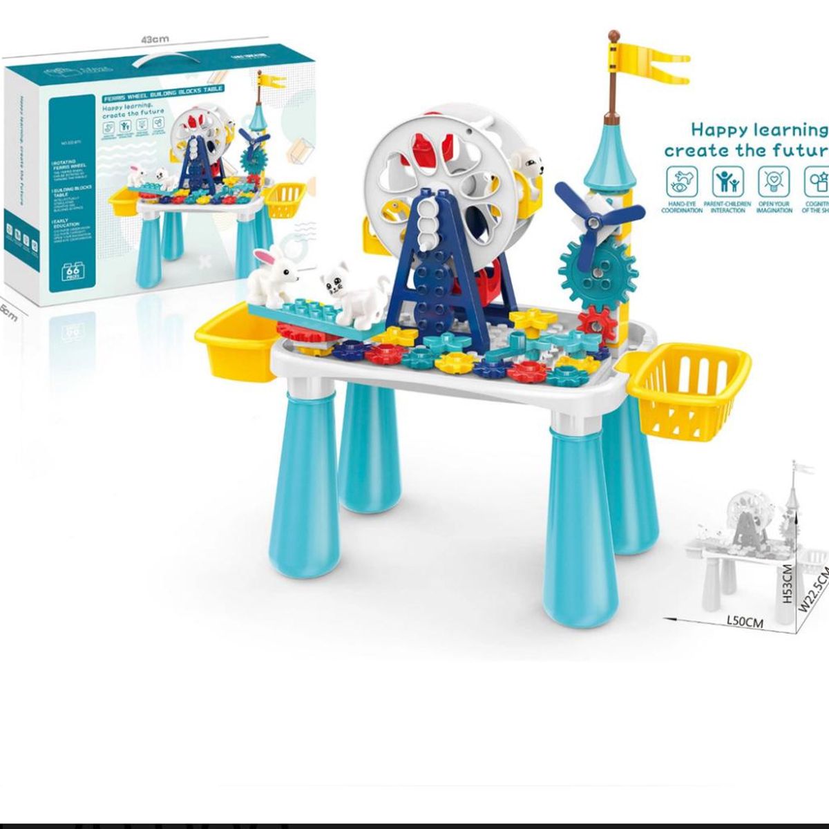 GENERICO - Juego Mesa y Bloques de Construcción 66 Pzs Parque