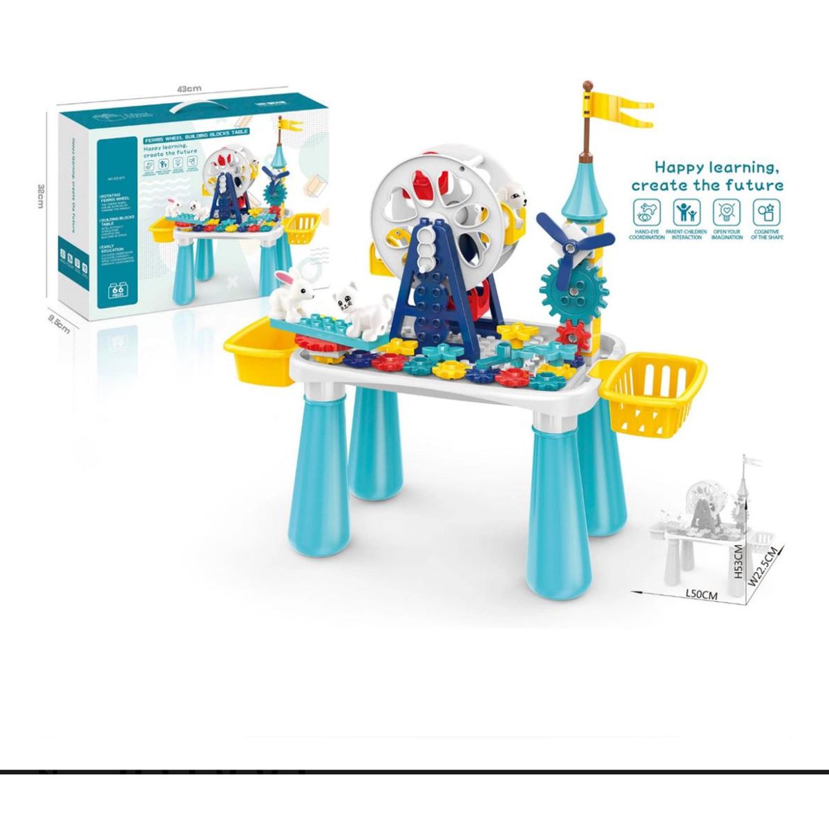 GENERICO - Juego Mesa y Bloques de Construcción 66 Pzs Parque