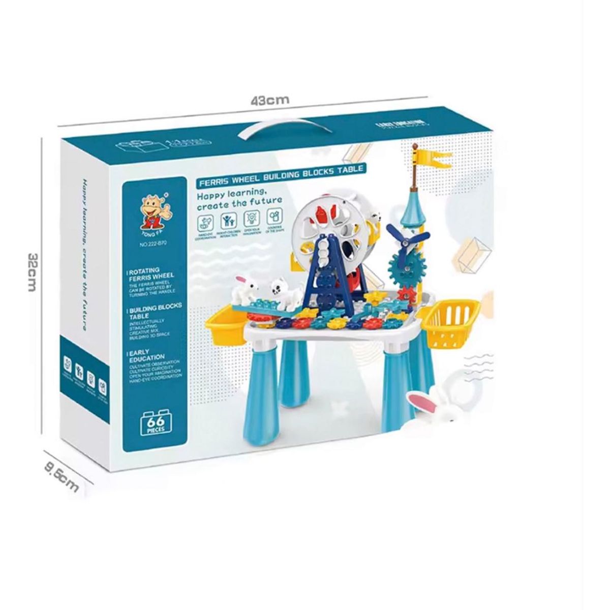 GENERICO - Juego Mesa y Bloques de Construcción 66 Pzs Parque