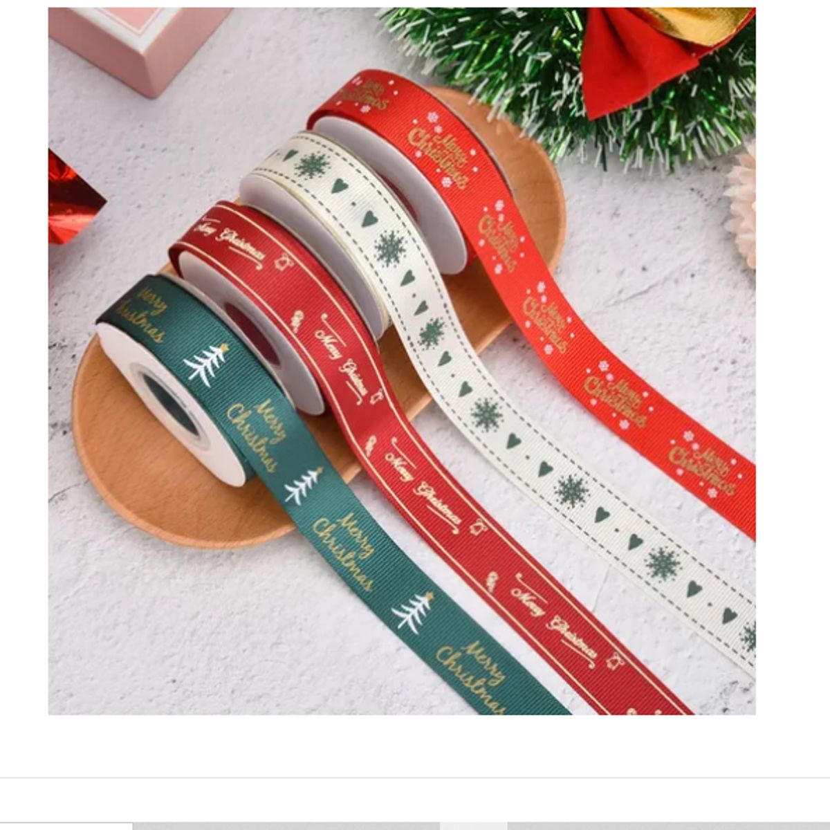 GENERICO - 3 Rollo Listón,listón De Navidad 2cm27m