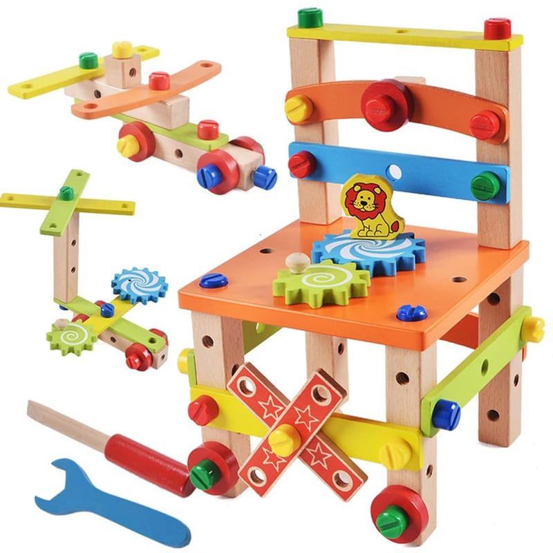 GENERICO - Silla Infantil Montessori Madera con Tornillos