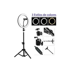 GENERICO - Aro Luz Led 30 Cm Con Trípode Ajustable Fotografía