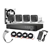 HIKVISION - Kit 4 Cámaras Full HD 1080p Lite 4 Bala Exterior+Disco Duro 1 tb