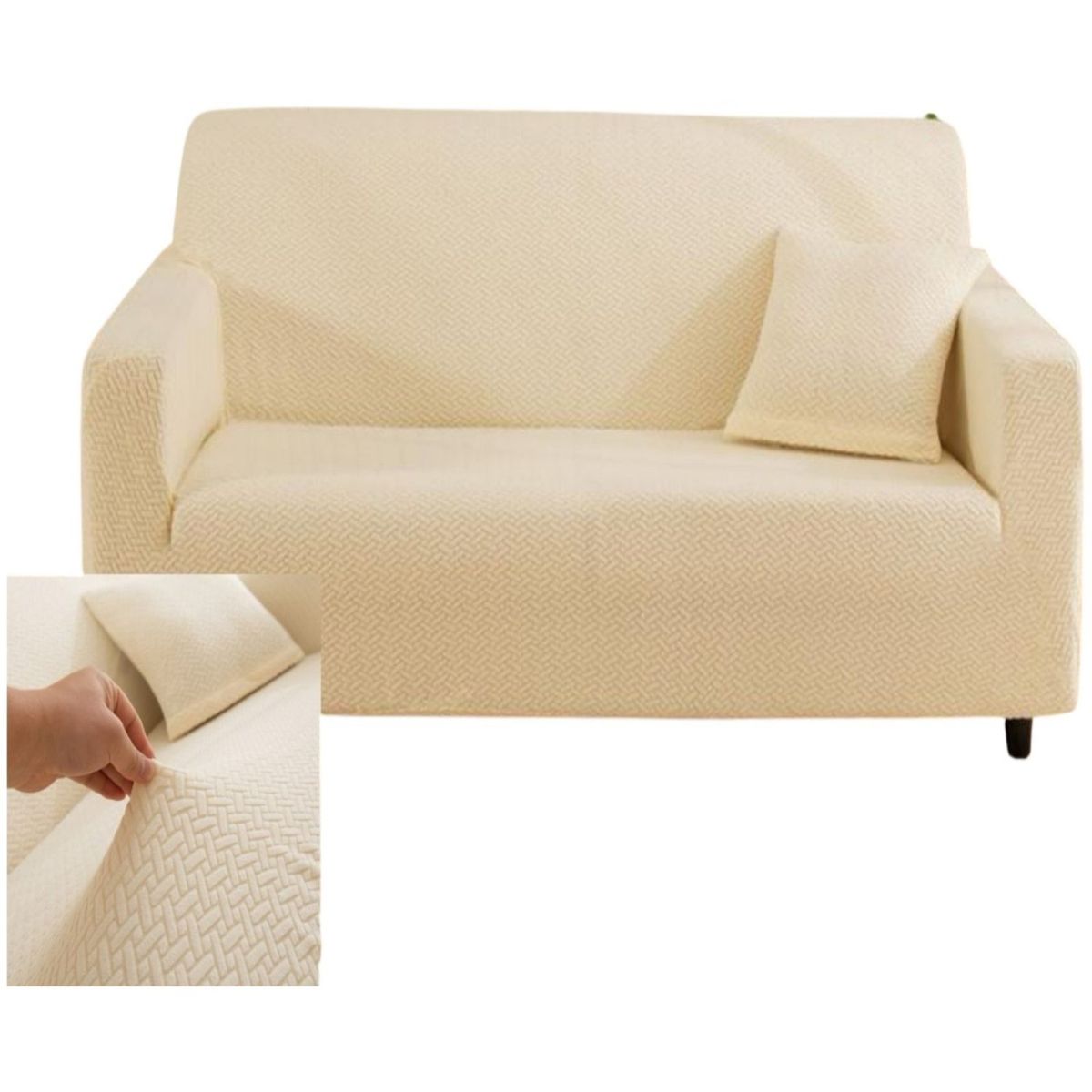 GENERICO - Funda Sofá 3 Cuerpos Texturizada Ajustable 5n7