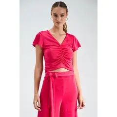 IO - Polera Manga Corta Fucsia Mujer