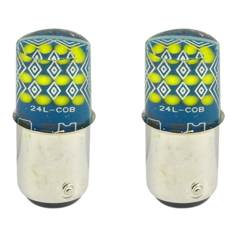 GENERICO - 2x Luz X 24 LED COB Luz Blanca 2 Contactos 12 Volt