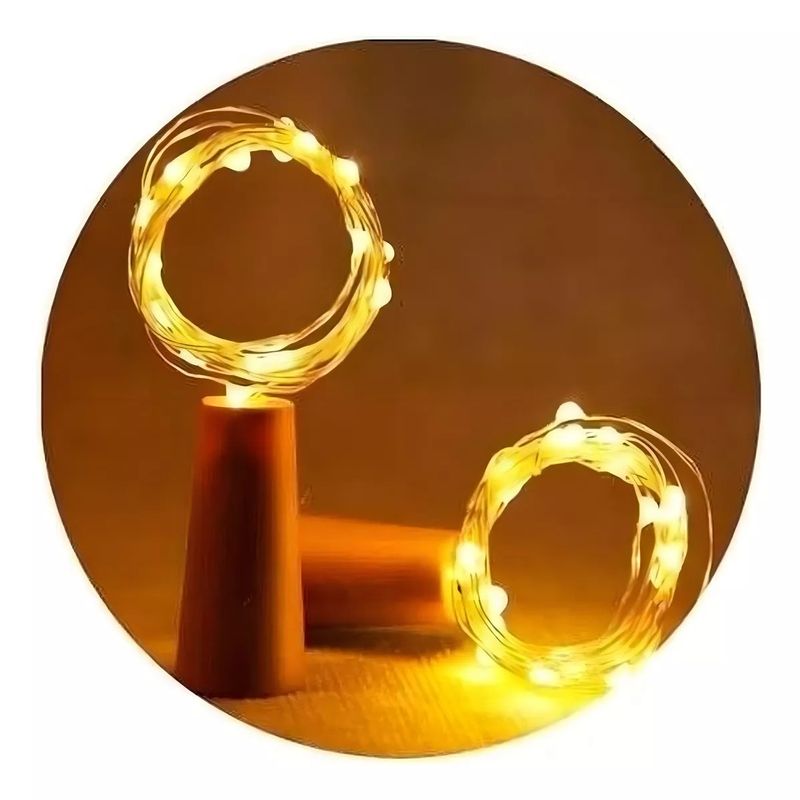 GENERICO - 2 luces LED de corcho con forma de hada de alambre