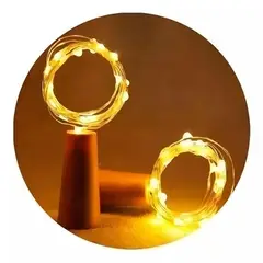 GENERICO - 2 luces LED de corcho con forma de hada de alambre