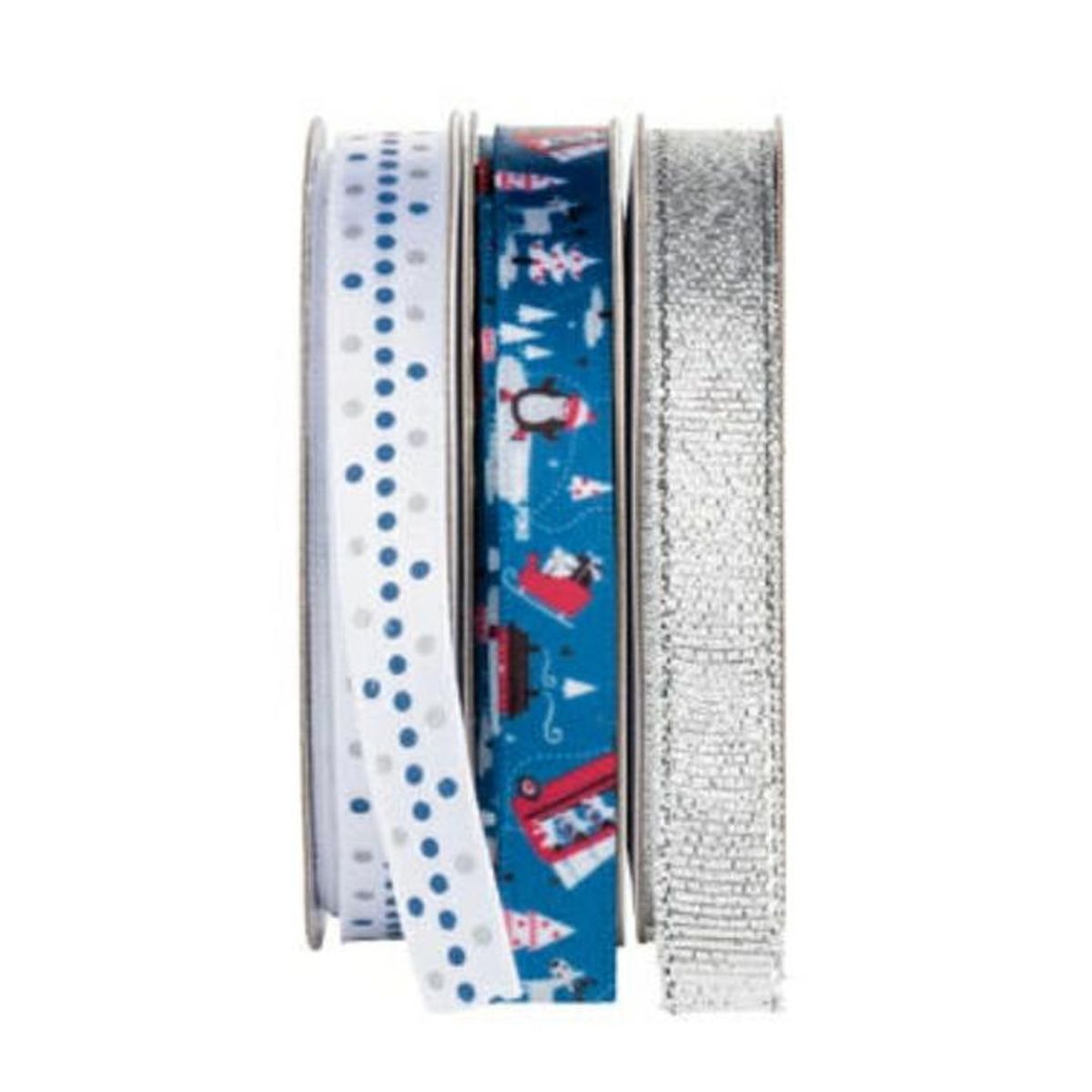 GENERICO - 2 PACK de 3 Cintas de tela para envolver regalos AZUL