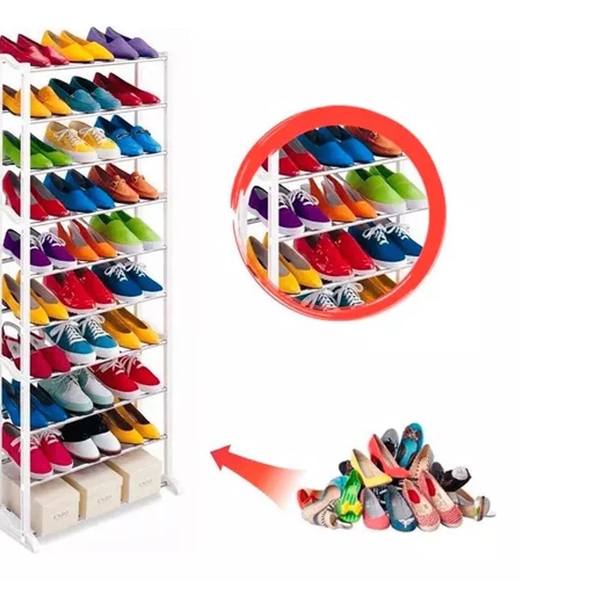 GENERICO - Zapatera Organizador De Zapatos Armable 10 Niveles 30 Pares