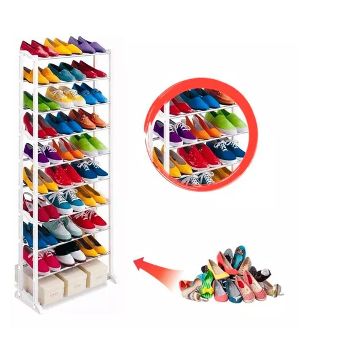 GENERICO - Zapatera Organizador De Zapatos Armable 10 Niveles 30 Pares