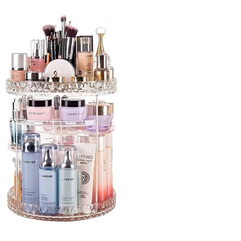 GENERICO - Organizador Acrílico Para Maquillaje Cosmético Giratorio 360
