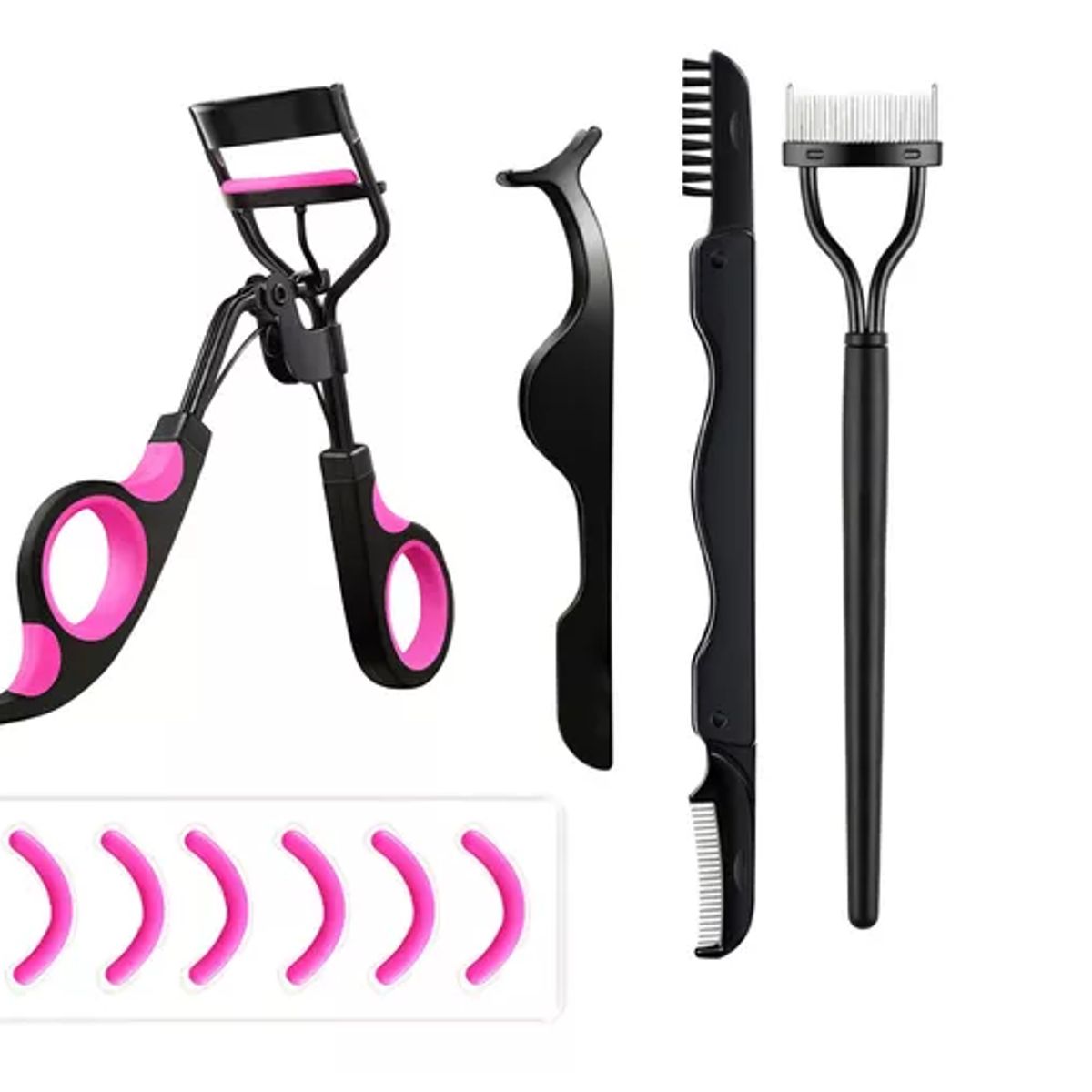 GENERICO - Enchinador Rizador De Pestañas Con Peine De Acero Inoxidable