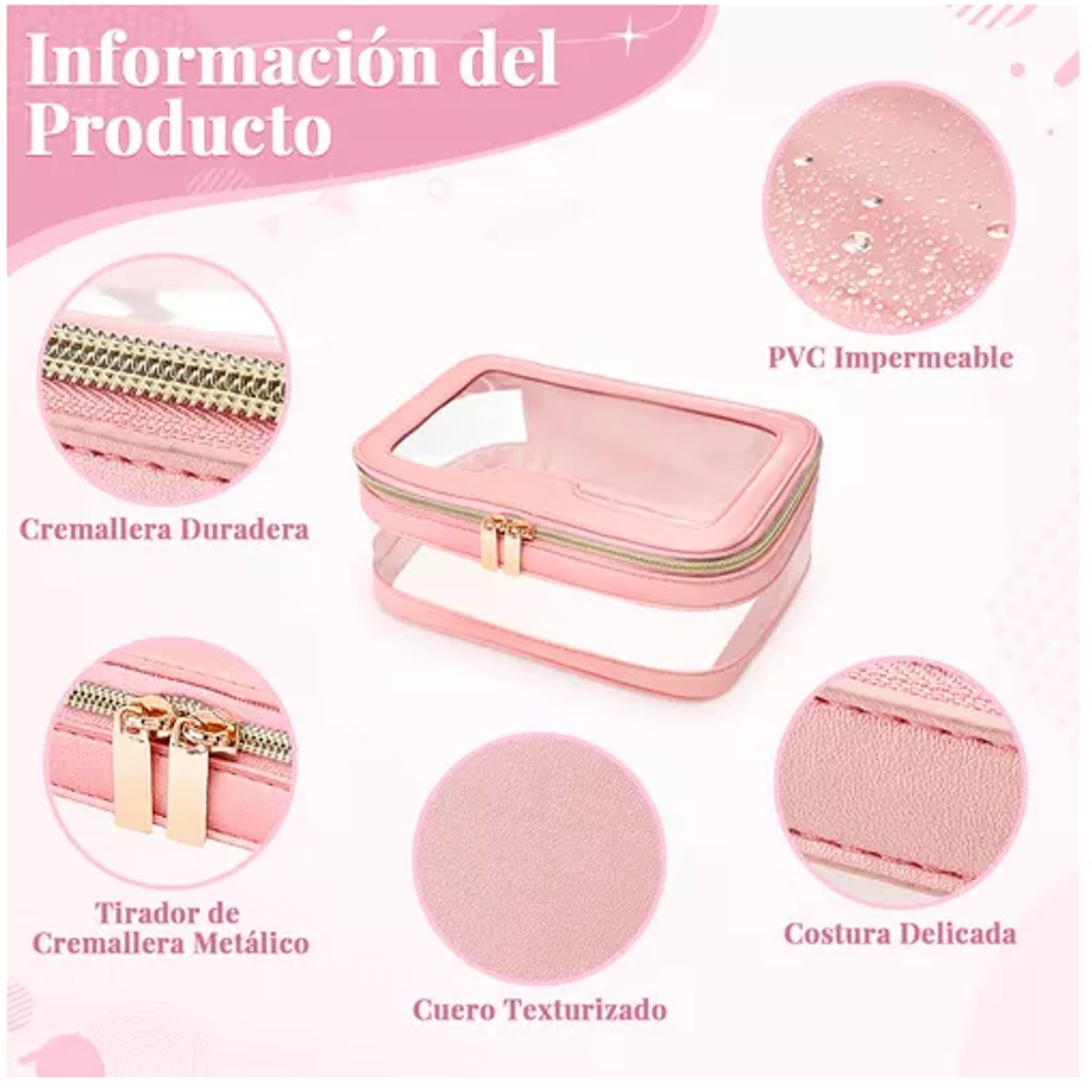 GENERICO - Cosméticos Organizador De Bolsa Maquillaje Transparente 2pzs