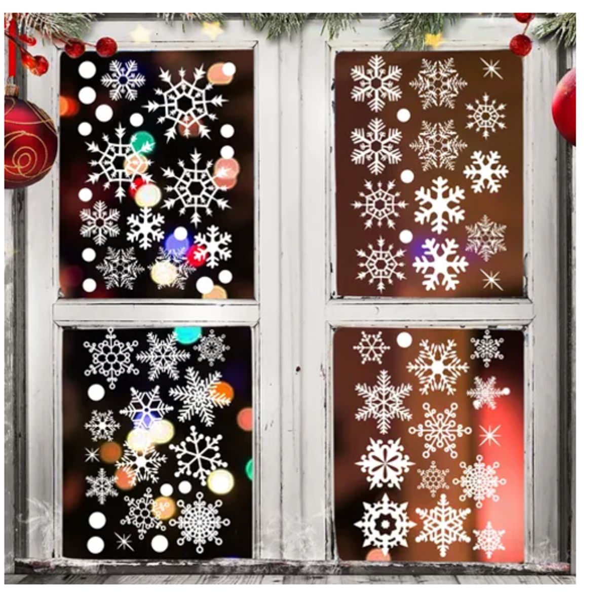 GENERICO - Pegatinas Adhesivos Nieves Navideños Ventanas Adorno Navidad