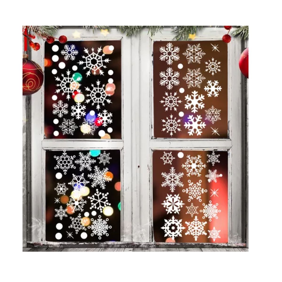 GENERICO - Pegatinas Adhesivos Nieves Navideños Ventanas Adorno Navidad