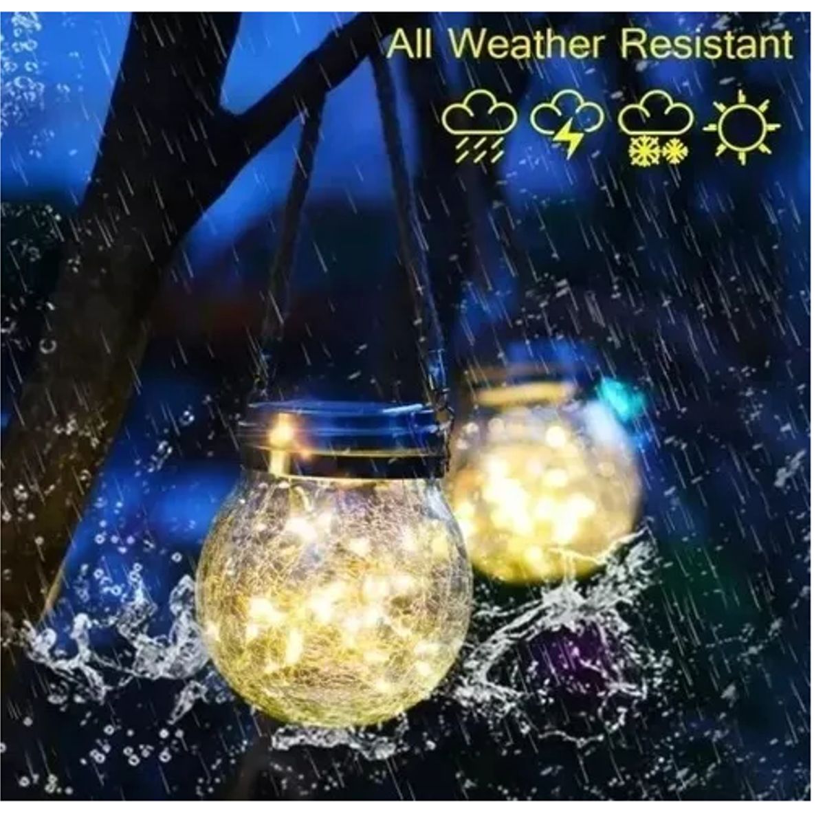 GENERICO - Luces Navidad Lampara Farol Solar Led Jardín X2