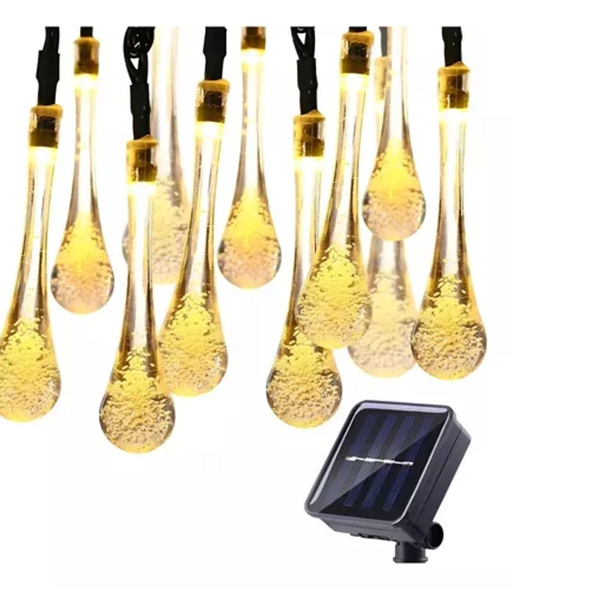 GENERICO - Luces Navidad Solar Guirnalda Led Gotas De Agua 7 Metros